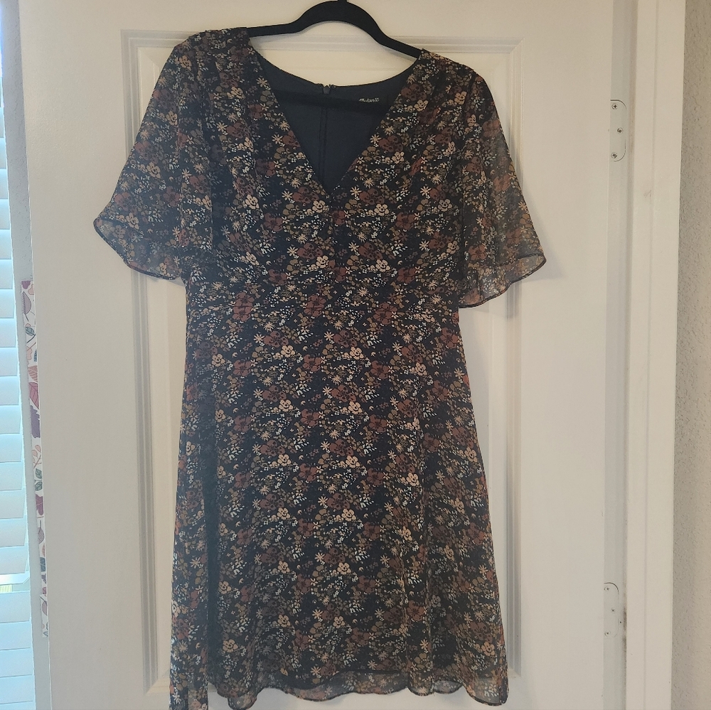 Madewell Floral V-Neck Dress